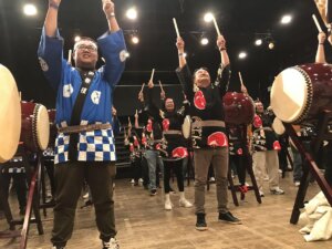 チーム発表に向けた和太鼓練習