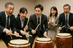 和太鼓体験の合同演奏発表