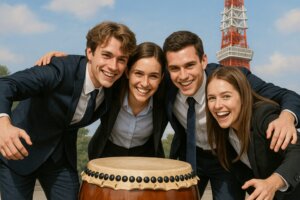 米国企業メンバーの三三七拍子