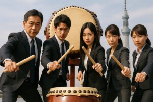 和太鼓体験の課題曲練習