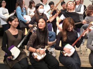 teamBuilding三味線体験 開始前の雰囲気